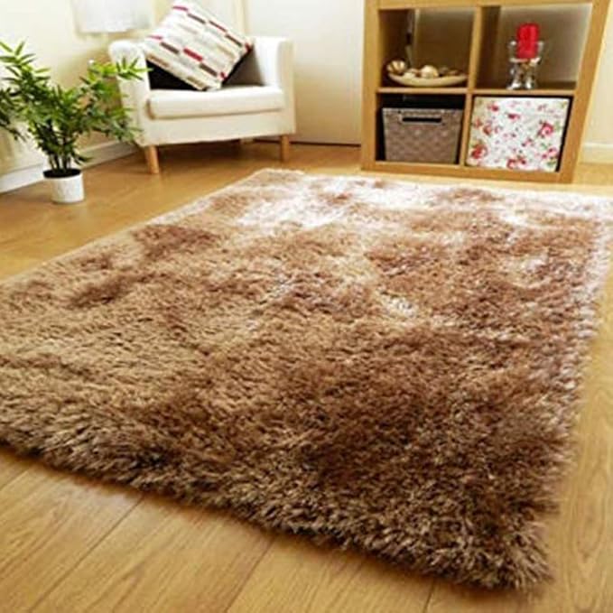 Premium Shaggy Floor Carpet – Ultra Soft Fluffy Rug for Living Room, Bedroom & Bedside | Modern Plush Area Carpet for Home [8x10 Feet, Gold]