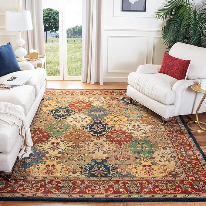 Novelty Collection Hand Tufted Woollen Carpets 1 inch Thickness for Living Room Bedroom. Hall Size 5 x 7 feet (150X210 Cm) Multi B23