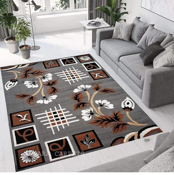 Carpet for Living Room, Drawing Room, Bedroom. & Hall & Hall Size 6 x 8 feet (150X210 Cm) Grey G24