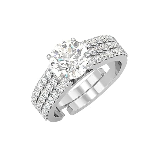 Clara Pure 925 Sterling Silver Solitaire Finger Ring with Adjustable Band | Gift for Women Girls Wife Girlfriend | Multiple Design Options