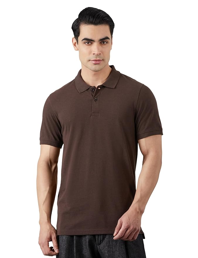 Amazon Brand - Symbol Men's Cotton Rich Solid Polo Tshirt | Collar Tshirts | Half Sleeves | Plain-Regular Fit (Available in Plus Sizes and Combo Pack of 2)