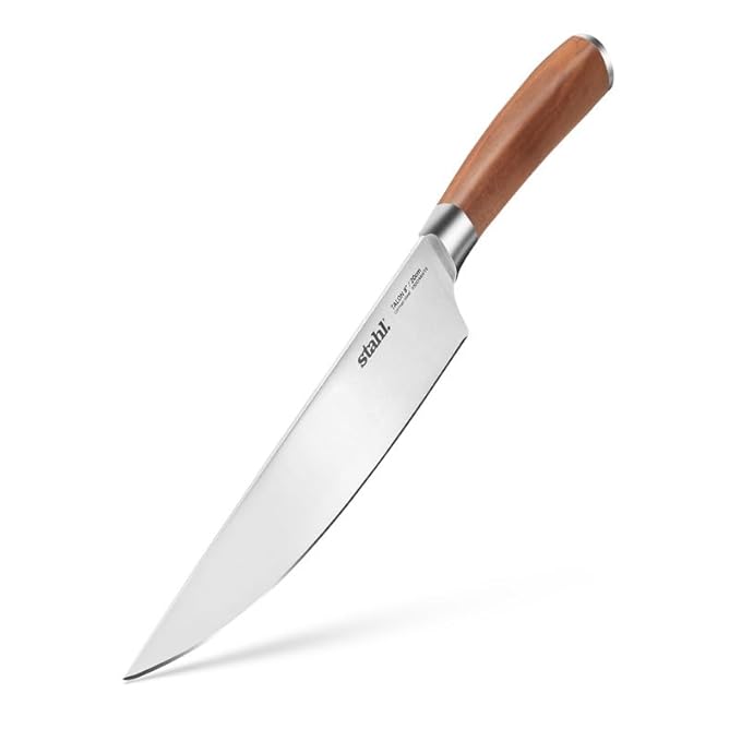 Stahl 8 Inches / 20 cm Talon Stainless Steel Chef Knife with Walnut Wood Handle for Chopping Vegetables & Slicing Meats, Chef Knife