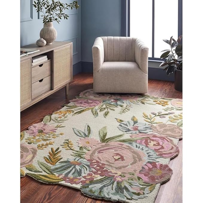 Handmade Pure Wool Collection Home and Decor Carpet for Living Room. Bedroom. Hall Size 5 x 7 feet (150X210 Cm) Multy F136