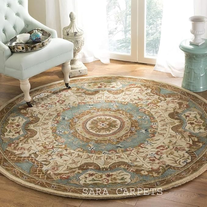Premium Round Carpets for Living Room Bedroom. Hall Size 3 x 3 FEET Color Multi C26