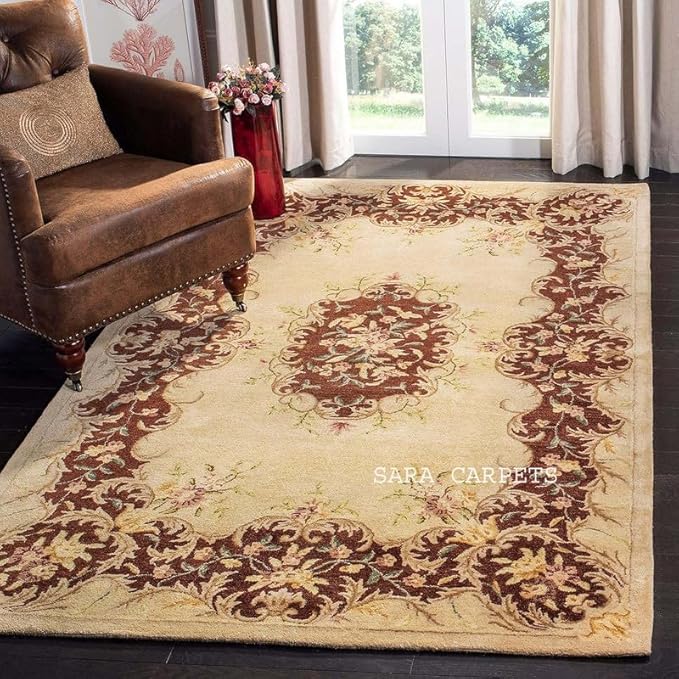 Premium Sheepskin Rug Genuine Natural Rug Luxury Decor for Bedroom Living Room Sofa Floor and Hall Size 4 x 6 feet (120X180 Cm) Beige AM38