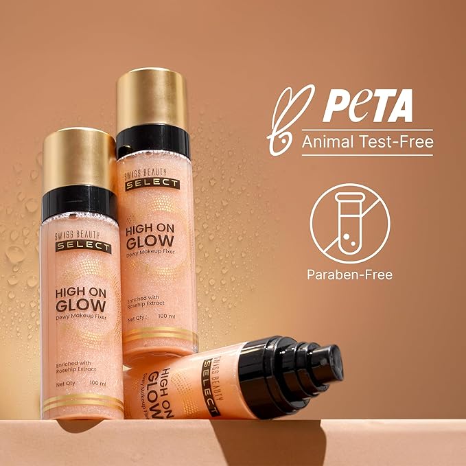 Swiss Beauty Select High on Glow Hydrating Fixer with glass-like glow | Non- Sticky & Quick Drying | 100ml