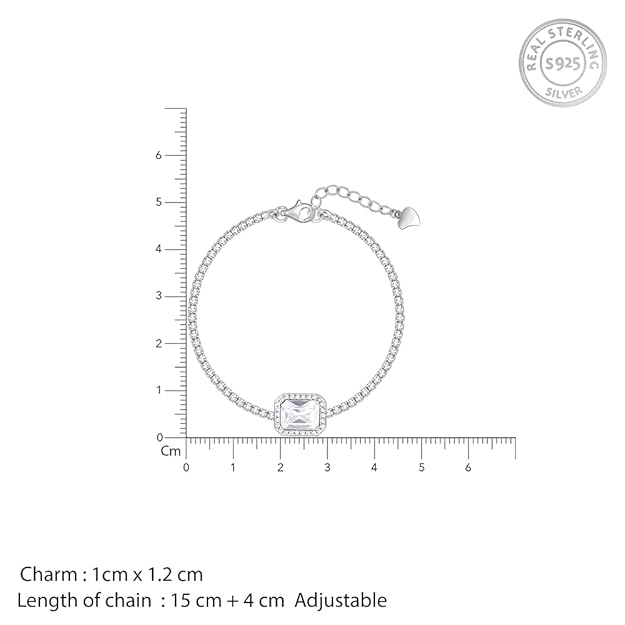 GIVA 925 Silver Opulence of White Bracelet, Adjustable | Gifts for Women and Girls | with Certificate of Authenticity and 925 Stamp | 6 Months Warranty*
