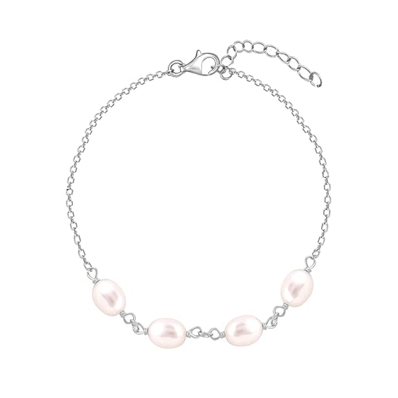 GIVA 925 Silver Pearl Glance Rose Gold Bracelet Charm | Gifts for Women & Girls