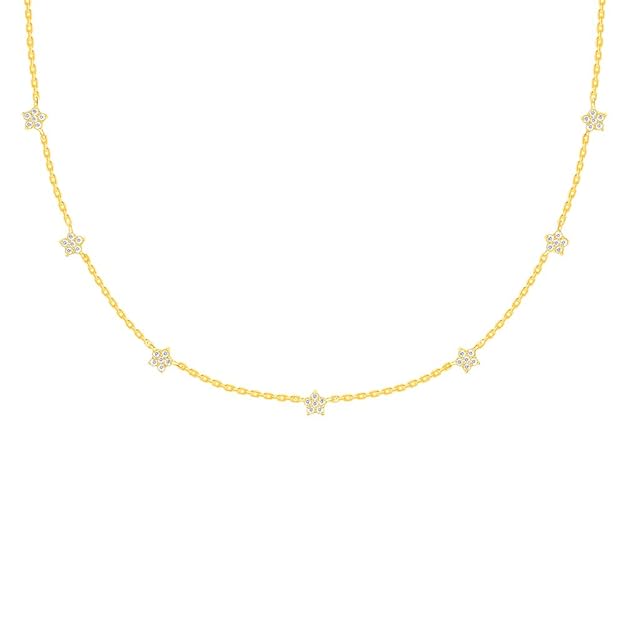 GIVA 925 Anushka Sharma Golden Star Constellation Necklace |Necklace to Gifts for Women & Girls | With Certificate of Authenticity and 925 Stamp | 6 Months Warranty