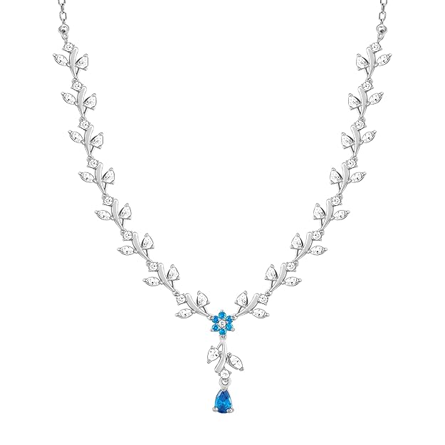GIVA 925 Silver Blue Daisy Necklace | Gifts for Girlfriend,Pendant to Gift Women & Girls | With Certificate of Authenticity and 925 Stamp | 6 Months Warranty*