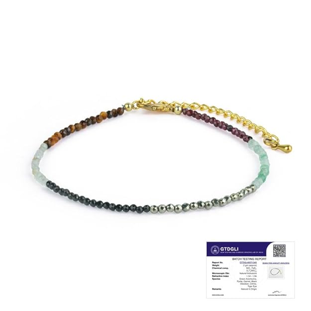 Astrotalk Dhan Yog Anklet for Women | Pyrite, Citrine & Tiger Eye Natural Healing Crystal Anklet for Wealth, Success, Confidence & Protection | Jewellery for Women | Gift for Woman