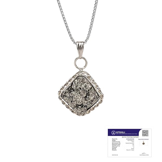 Astrotalk Raw Pyrite Pendant | Stone of Wealth, Confidence & Clarity | Pyrite Pendant for Women | Best Gift Items for Women | Spiritual Jewellery