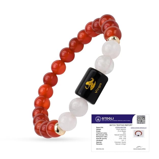 Astrotalk Zodiac Crystal Bracelet | Balances Energy & Enhances Positivity | Certified Healing Crystals with Certificate | Astrology Bracelet for Man & Woman | Gift for Man & Woman