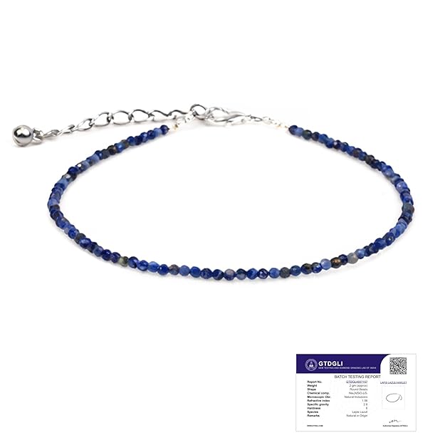 Astrotalk Lapis Lazuli Anklet | Reduces Guru Dosh, boosts clarity, protects from Evil Eye | Anklet for Women | Jewellery for Women | Gift for Woman | Valentine Gift for Girlfriend