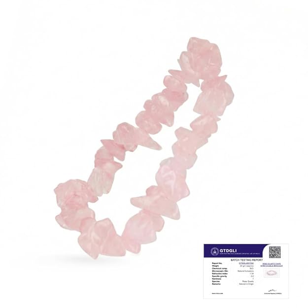 Astrotalk Rose Quartz Chips Stretchable Bracelet | Rose Quartz Bracelet | Crystal Jewellery for Women for Love, Calm & Emotional Balance | Gift For Women & Girls | Valentine Gift for Girlfriend