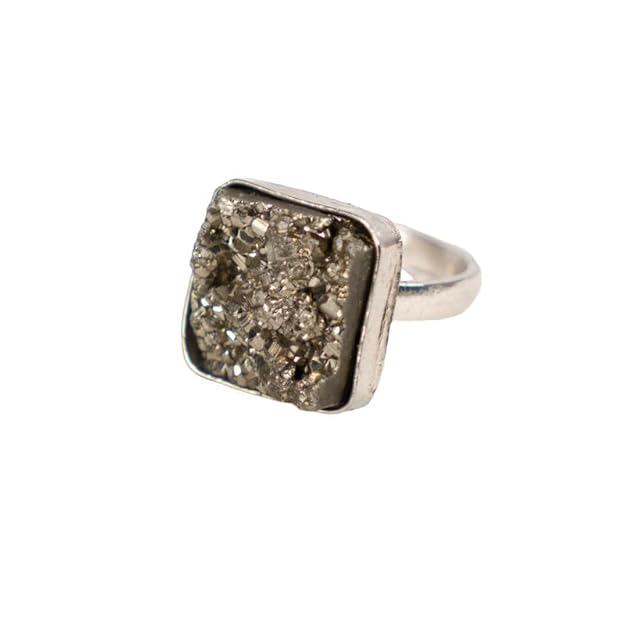 Astrotalk Adjustable Raw Pyrite Ring | Attracts Wealth, Boosts Confidence & Clears Money Blockages | Ring for Women & Men | Gift for Woman & Man | Packed in a Beautiful Jewellery Box