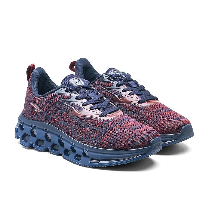 ASIAN Powerplay-29 Men's Running Shoes | Fire-Pattern Design with HexaFlow TPU Sole | Fish-Scale Yarn Upper Shoe | Premium Athletic Sporty Sneakers