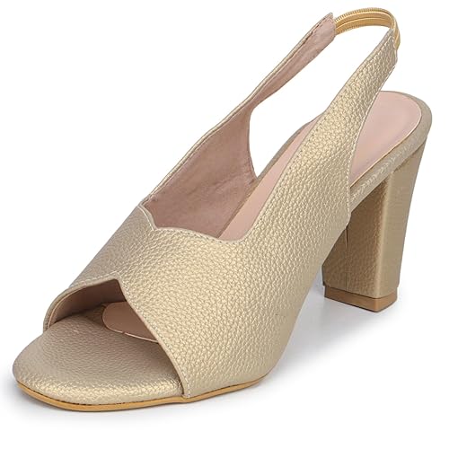 TRASE Ankle Strap Pointed Toe Block Heel Pumps Sandals For Women| Fashionable Sandals, Office, Party and Formal Occasions | Light weight, Soft Footbed, Comfortable & Stylish - (47067)