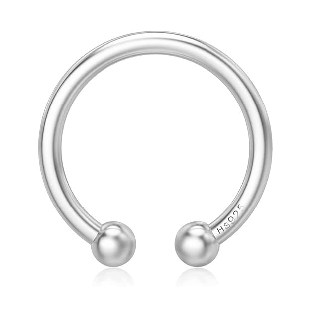 HighSpark 92.5 Sterling Silver Faux Nose Ring for Women | No Piercing Required | Simple & Elegant Nose Ring for Women & Girls | Lovely Gift