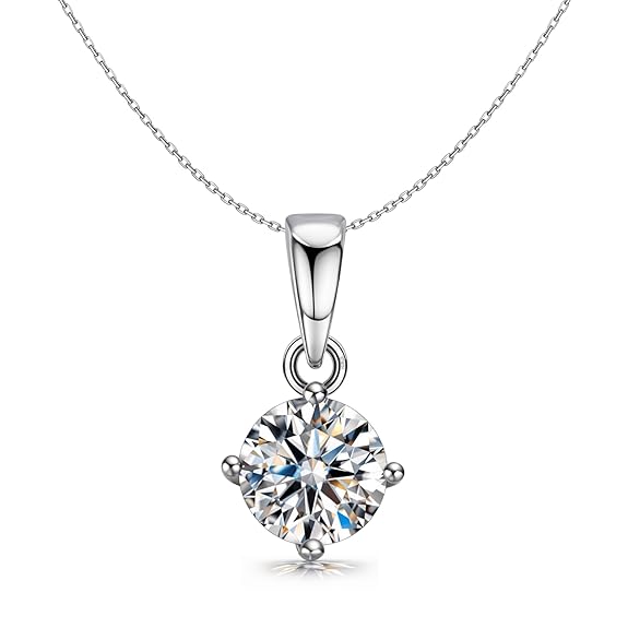 HighSpark 925 Silver Solitaire Pendant with Chain for Women | 92.5 Sterling Silver & Diamond like Brilliance Sparkling Zirconia for that Stunning Shine | Lovely Gift
