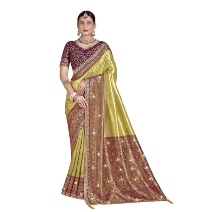 HNTEX Kosa Viscose Silk Saree Designer Ethnic Wear This is Women Sari Soft Lightweight Elegant Saree with Unstitched Blouse