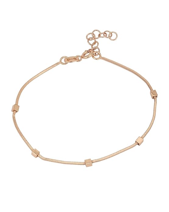 Carlton London Women Rose Gold Plated Brass Charm Bracelet
