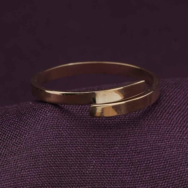 PALMONAS 18k Gold Plated Lovers Adjustable Ring for Womens - Waterproof & Anti-Tarnish, Gift for Girls & Women