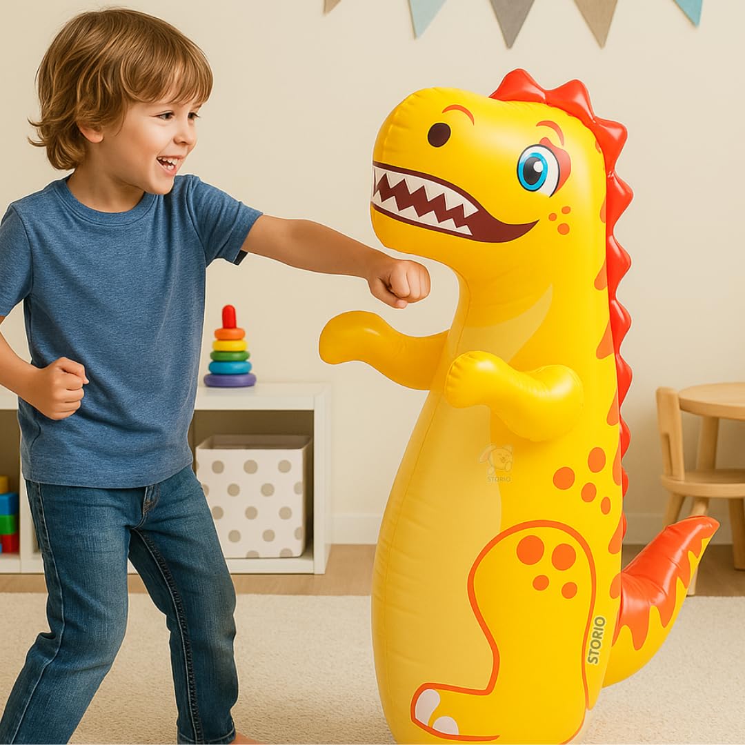 Storio Inflatable Bop Bag Boxing Toy for Kids | Hit Me Punching Bag for Indoor Outdoor Fun | Standing Wrestling Push Game | Sports Toy for Boys & Girls (3+ Years)