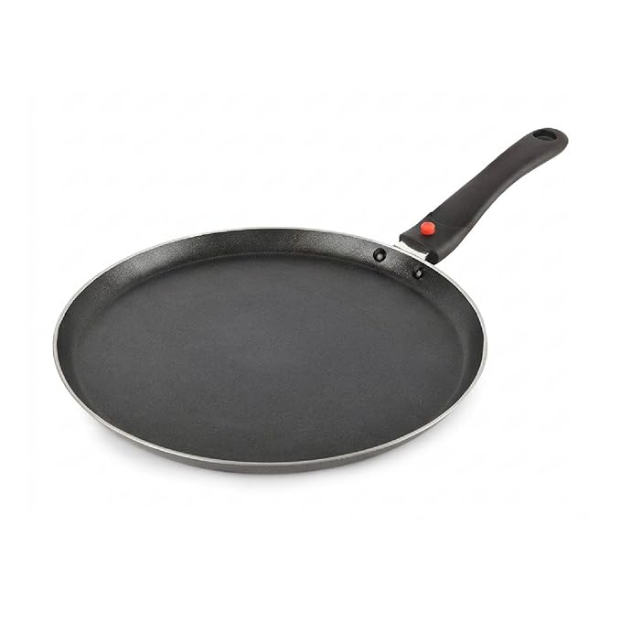 Wonderchef Duralite Die-cast 28 cm Dosa Tawa | 5 Layer Healthy Duramax Non-Stick Coating | Soft Touch Handle | Pure Grade Aluminium | PFOA Free | 2 Year Warranty Grey
