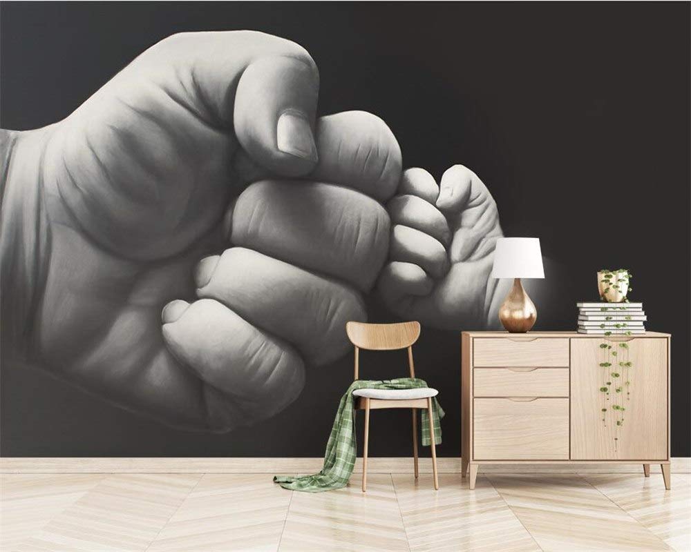 Avikalp Exclusive AWZ0310 3D Wallpaper Hand Drawn Black and White Fist 3D Tv Backdrop Wall Living Room Bedroom HD 3D Wallpaper(213cm x 152cm)