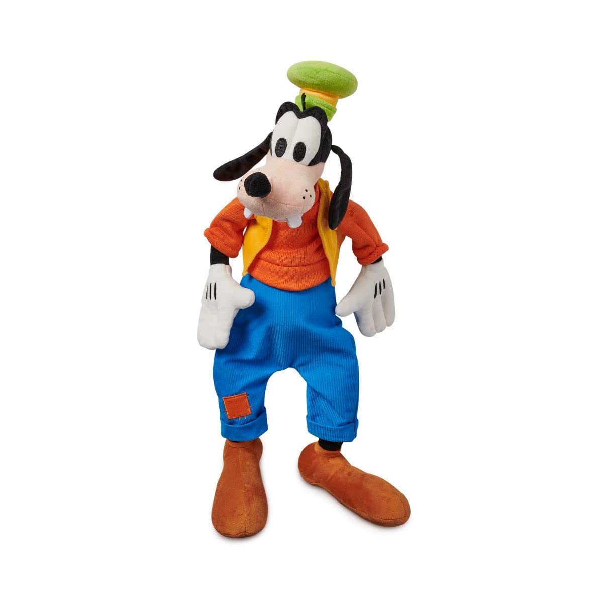 DISNEY STORE Official Goofy Medium Soft Toy for Kids, Cuddly Character with Fuzzy Texture and Embroidered Details, Patched Trousers and Felt Teeth,Disney Plushy Suitable for All Ages.