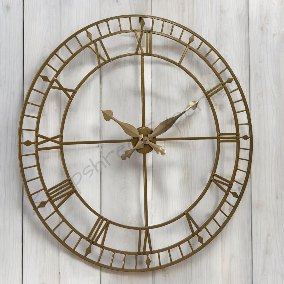 Vintage Handicraft Iron Decorative Art Ware/Handcrafted Decorative Gold Colour Wall Art Clock/VC-9082-48
