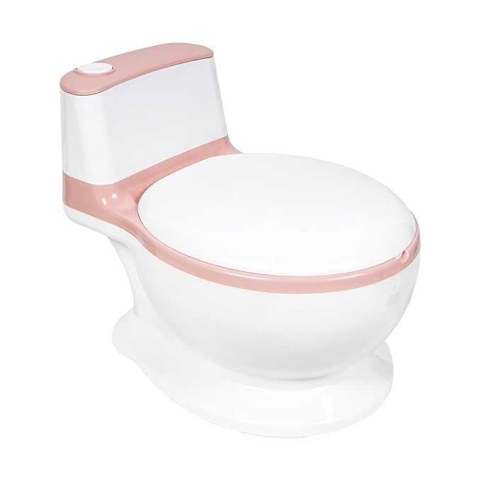 WISHKEY Plastic Comfortable Baby Western Style Toilet Training Pink Potty Seat For Kids With Upper Closing Lid and Removable Bowl (Pack Of 1 Pink)