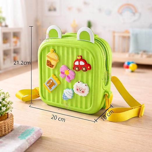 WISHKEY Kids Backpack for Girls (2–5 Years) Waterproof Cute Mini Toddler Bag with Adjustable Shoulder Strap & Removable Charms, Lightweight Picnic/Travel Shoulder Bag for Baby Girls