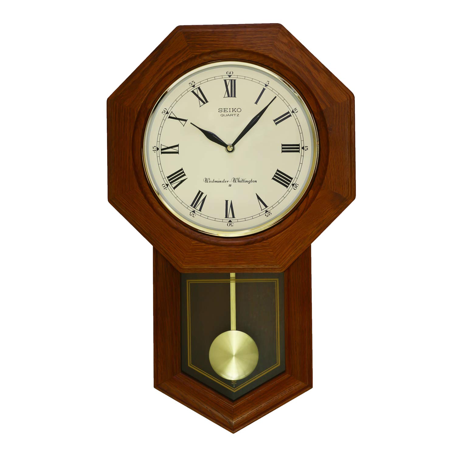 Seiko Elegant Vertical Pendulum Brown Wooden Analog Musical Home Decor Roman Figure Wall Clock (Size: 33 x 9.5 x 54 CM | Weight: 2600 gram | Color: Brown)