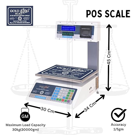 Weight Machine – Advanced 30kg Capacity, Multipurpose Weighing Machine, Price Computing, and Receipt Printing | Ideal for Sweet Shops, Vegetable Shops, and Industries