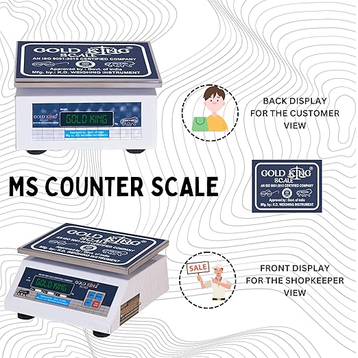 Digital Weight Machine 20kg LCD - Countertop Electronic Scale for Shops, Commercial Use - Ideal for Industries, Factories, and Retail Counters