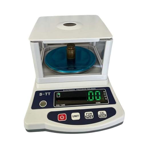 Laboratory Scale 600g Capacity, 10mg Accuracy, LED Green Display, Front & Back Display, 6V Battery Operated, 130mm Round Platform
