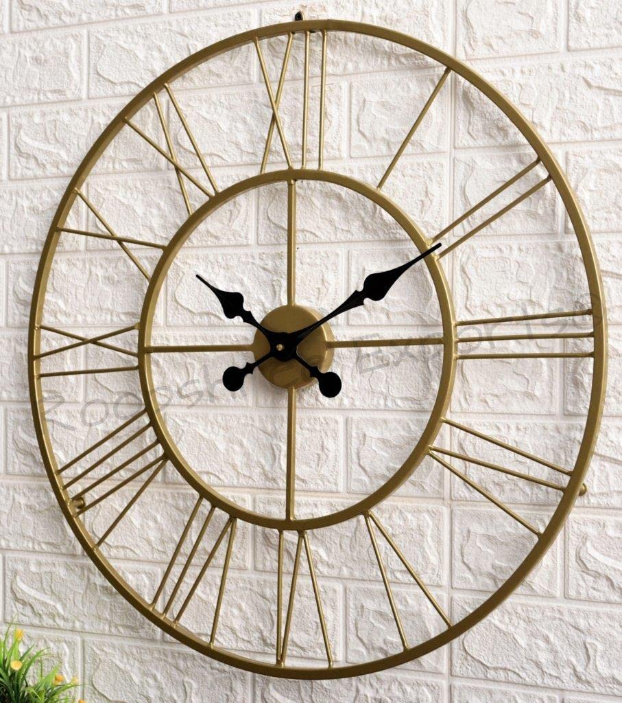 Vintage Handicraft Iron Art Ware/Handcrafted Decorative Brass Colour Wall Art Clock/VC-9023-S