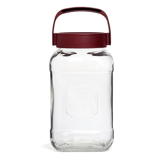 CELLO Classic Glass Storage Canister | Airtight Canister & Wide Opening Mouth | Multipurpose storage Jar | 3600ml, Maroon
