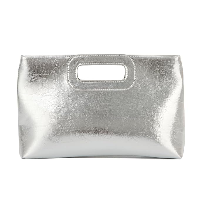 EVEOUT Clutch for Women Faux Leather Evening Handbag with Shoulder Chian for Dinner Party Stylish Wedding Shoulder Bag