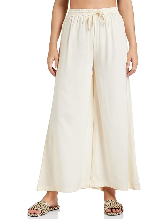 Amazon Brand - Myx Women's Flared Fit Palazzo in Rayon (Available in Plus Sizes)