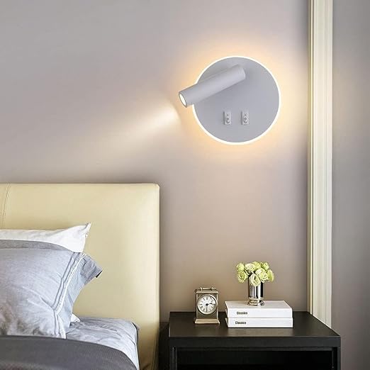 Smartway® Dexter White 12W Rotatable Bedside Wall Lamp – Modern Decorative Wall Light for Bedroom & Living Room, Premium Reading Lamp (Rotatable White)