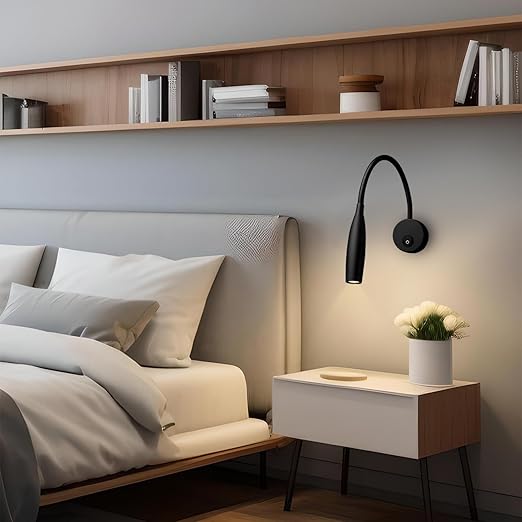 Smartway® Livik Black 4 Watt LED Wall Lamp Warm White | Modern Decorative Bedside Wall Light | Wall Mounted Indoor Lighting for Living Room Bedroom Hallway | Energy Efficient Design | 1-Year Warranty