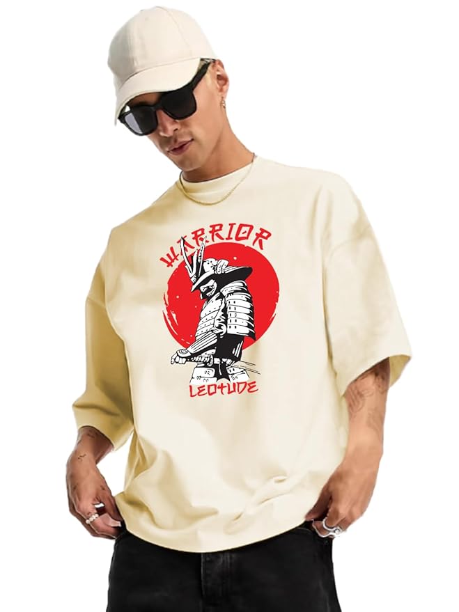 LEOTUDE Men's Cotton Oversized Fit T-Shirt