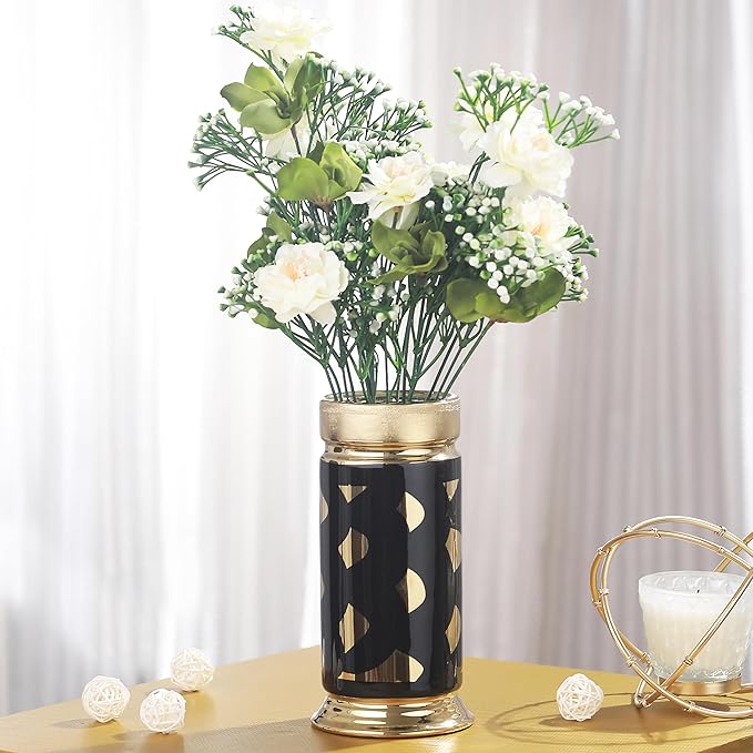 TIED RIBBONS Flower Vase for Flower Plants - Vase Pot for Living Room Water Plants Vases Dining Table Decoration Home Decor Bedroom Hall Aesthetic House Warming Gift (Ceramic, Multi, 20 cm x 8 cm)