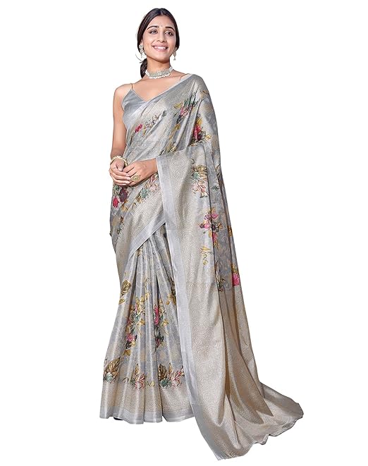Yashika Women's Elegant Printed Art Silk Saree Set with Blouse - Elevate Your Style with Trendy Ethnic Fashion!