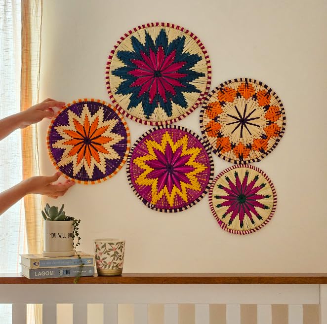 RITUALISTIC Munj Madhubani Wall Plates for home decoration | Wall decor items for living room | Metal Wall décor | Gift items for unisex |wall art | wall showpiece| Home Décor Gift Items | Set of 3