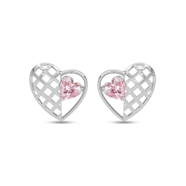 CLARA 925 Sterling Silver Stud Earrings | Platinum Plated | Daily Wear |Gift for Women and Girls