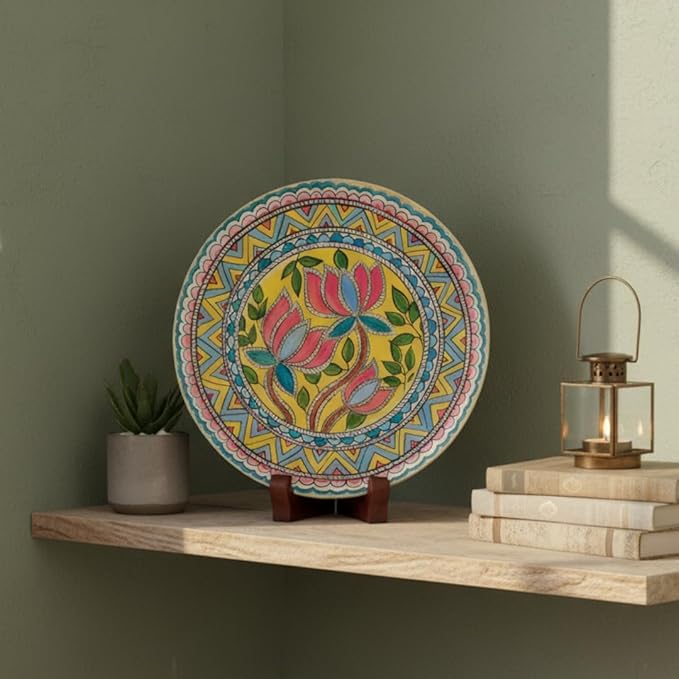 RITUALISTIC Metal Lotus Single Wall Plate for Home Decoration with Stand of 10 Inch,Wall Art for Living Room, Bedrom & Office Decor| Aesthetic Room Decor Items,Wall Show Pieces |Home Decor Gift Items